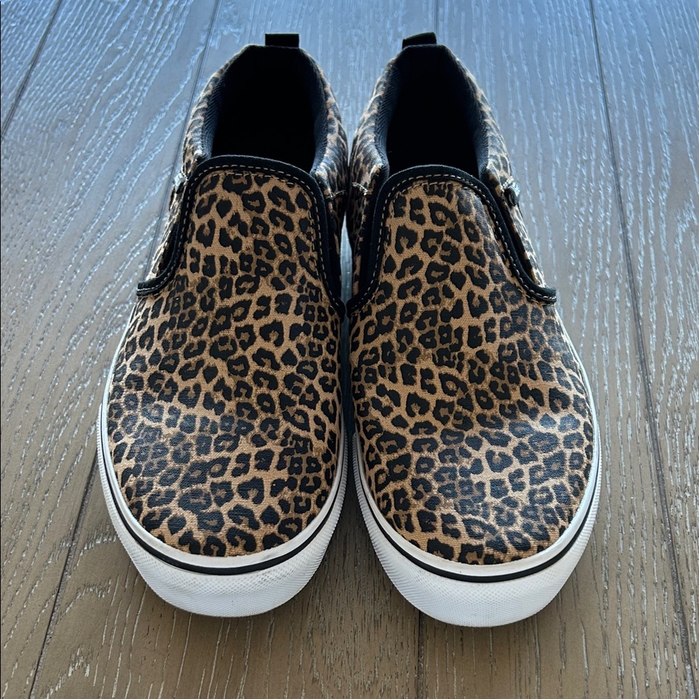 Vans Kids Leopard Print Slip-On Sneakers Big Kids Missy Size 6